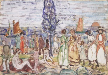 Beach with Blue Tree